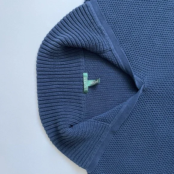 Lauren‎ Ralph Lauren Shawl Collar Fisherman Knit Sweater Navy Blue Size L Large - Picture 12 of 16